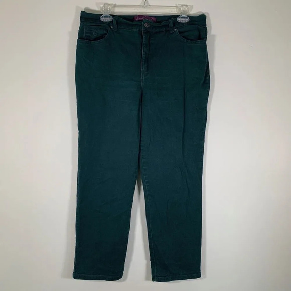 Gloria Vanderbilt Jeans Women’s 14 Short Green Straight Leg Amanda Jean - Picture 8 of 10